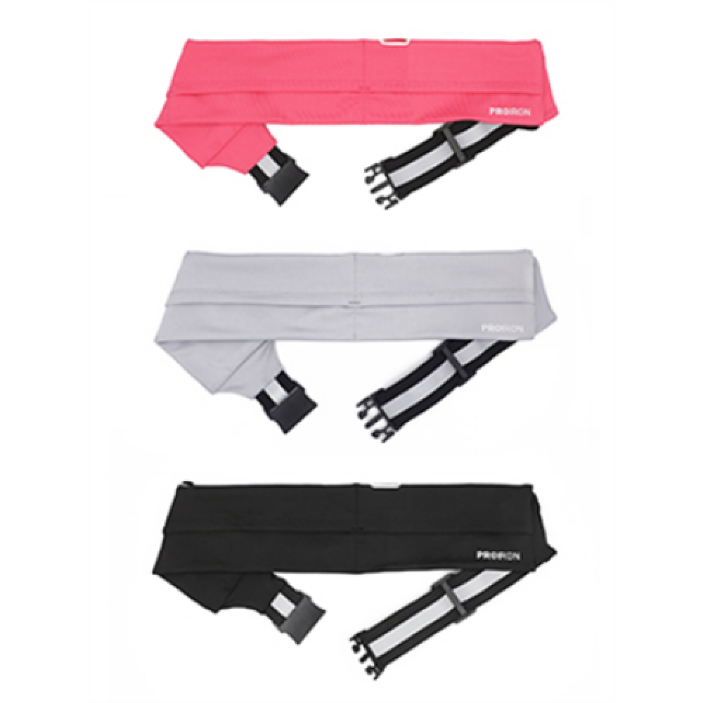 PROIRON Runners Waist Pack Running Belt, 46 x 9 cm; Waist size: 63 - 110 cm, Light Grey