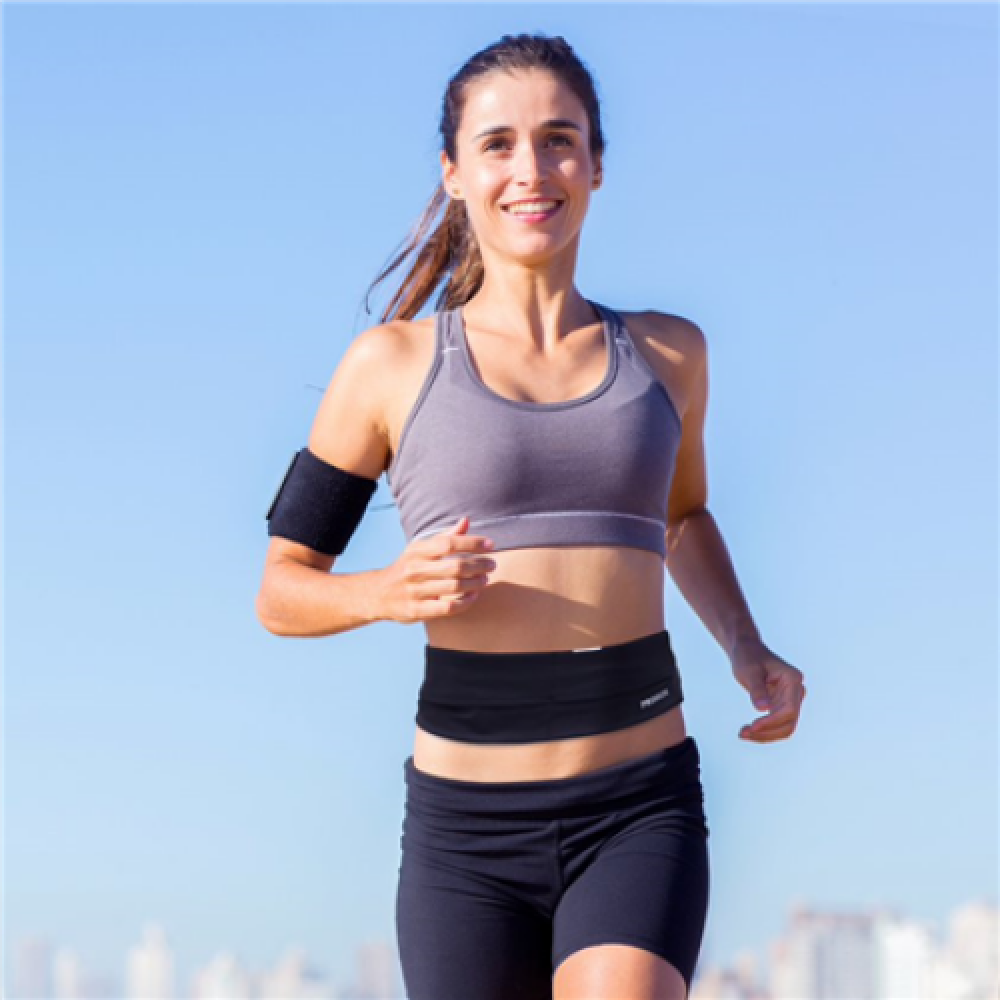 PROIRON Runners Waist Pack Running Belt, 46 x 9 cm; Waist size: 63 - 110 cm, Light Grey
