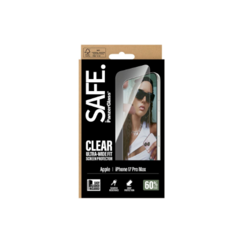 PanzerGlass Screen protector , Apple , iPhone 17 Pro Max , Transparent , Ultra-Wide Fit w. EasyAligner