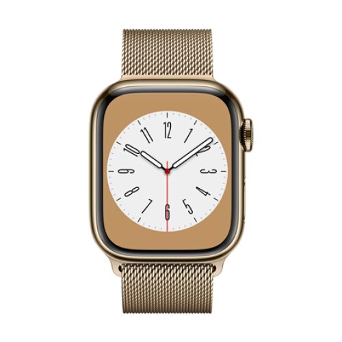 Apple Watch Series 8 GPS + Cellular MNJF3EL/A Smart watches GPS (satellite) Retina LTPO OLED Touchscreen 41mm Waterproof Bluetooth Water-resistant, Dust-resistant, Crack-resistant Wi-Fi Gold