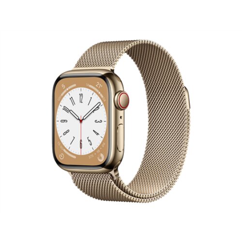 Apple Watch Series 8 GPS + Cellular MNJF3EL/A Smart watches GPS (satellite) Retina LTPO OLED Touchscreen 41mm Waterproof Bluetooth Water-resistant, Dust-resistant, Crack-resistant Wi-Fi Gold