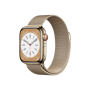 Apple Watch Series 8 GPS + Cellular MNJF3EL/A Smart watches GPS (satellite) Retina LTPO OLED Touchscreen 41mm Waterproof Bluetooth Water-resistant, Dust-resistant, Crack-resistant Wi-Fi Gold