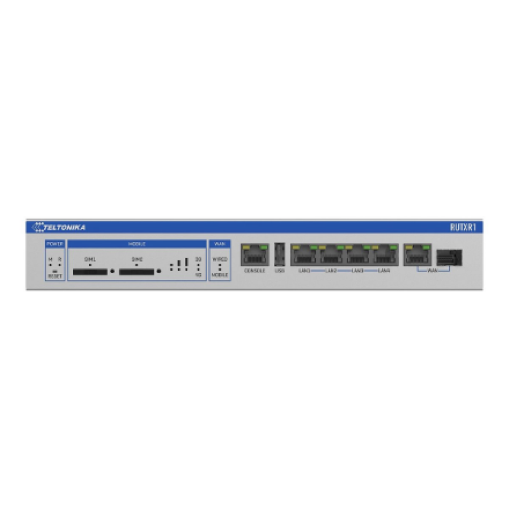 Teltonika RUTXR LTE Router , Enterprise Rack-Mountable SFP/LTE Router , RUTXR1 , 802.11ac , 867 Mbit/s , 10/100/1000 Mbit/s , Ethernet LAN (RJ-45) ports 4xLAN ports, 1xSFP port, 1xWAN port , MU-MiMO Yes , 4G , 1