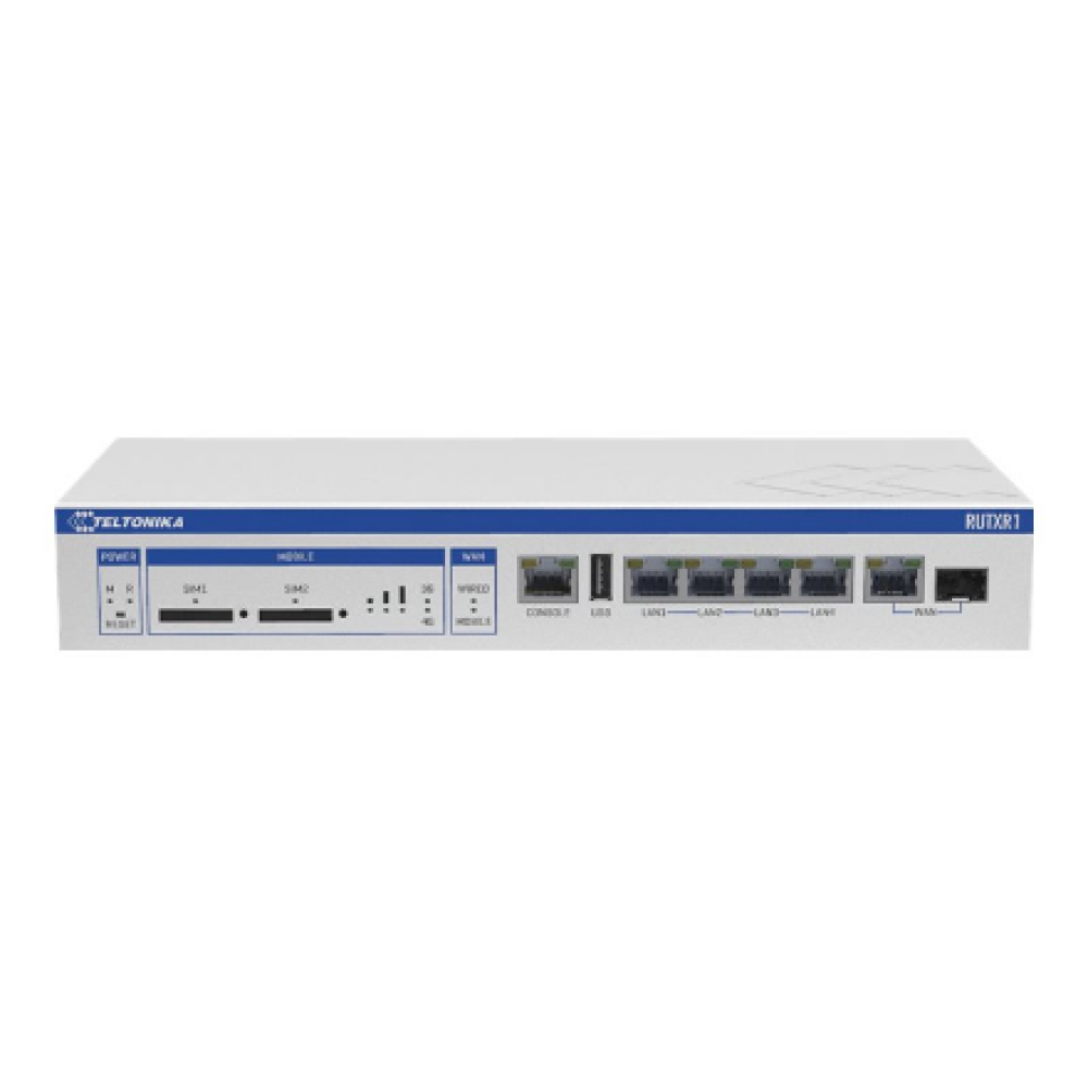Teltonika RUTXR LTE Router , Enterprise Rack-Mountable SFP/LTE Router , RUTXR1 , 802.11ac , 867 Mbit/s , 10/100/1000 Mbit/s , Ethernet LAN (RJ-45) ports 4xLAN ports, 1xSFP port, 1xWAN port , MU-MiMO Yes , 4G , 1