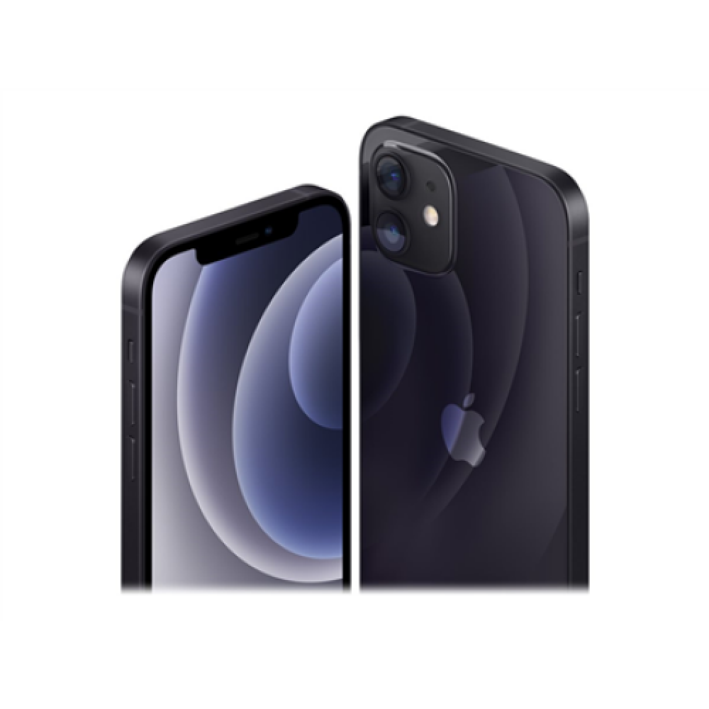 Apple , iPhone 12 , Black , 6.1 , XDR OLED , 2532 x 1170 pixels , Apple , A14 Bionic , Internal RAM 4 GB , 64 GB , Single SIM , Nano-SIM and eSIM , 3G , 4G , Main camera resolution Dual 12+12 MP , Secondary camera resolution 12 MP , iOS , 14 , 2815 mAh