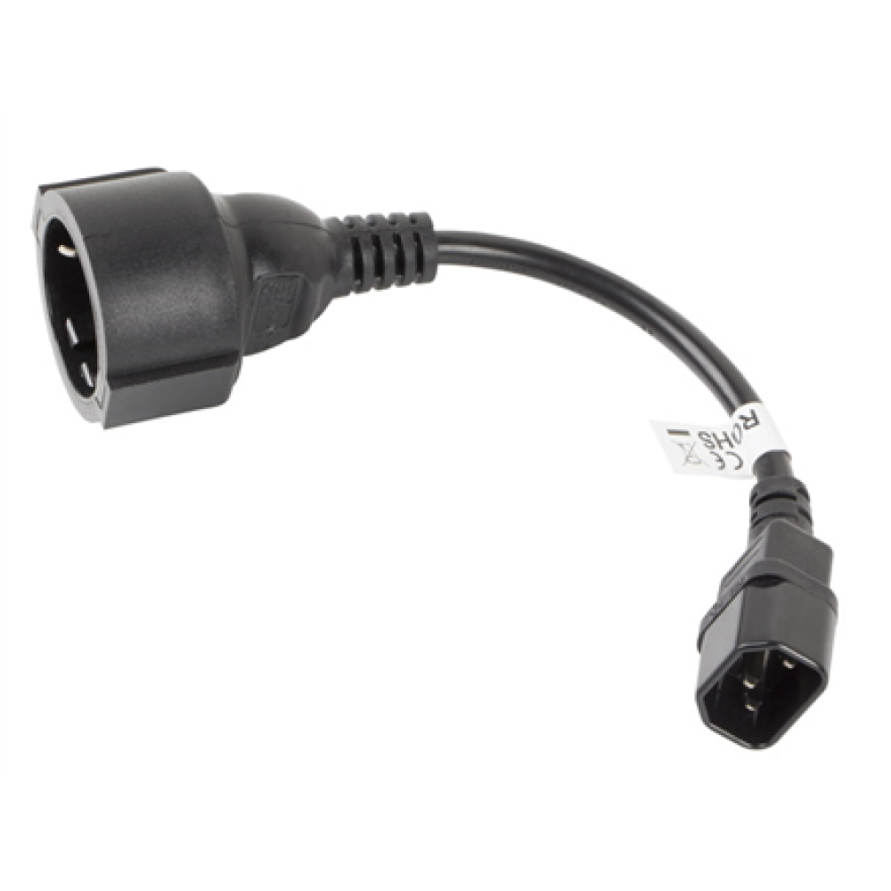 Lanberg , IEC 320 C14 to Schuko Adapter Cable for UPS , CA-C14E-10CC-0018-BK