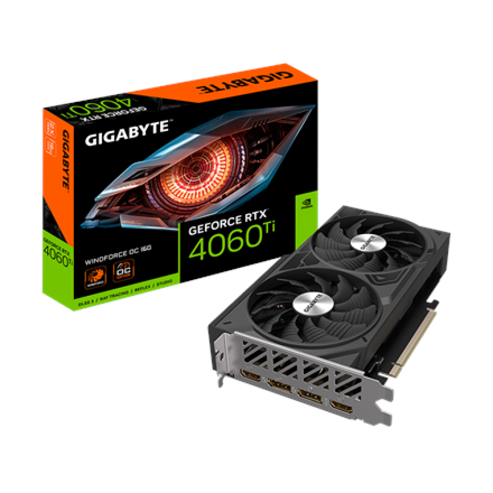 Gigabyte GeForce RTX 4060 Ti WINDFORCE OC 16G , NVIDIA , 16 GB , GeForce RTX 4060 Ti , GDDR6 , HDMI ports quantity 2 , PCI-E 4.0