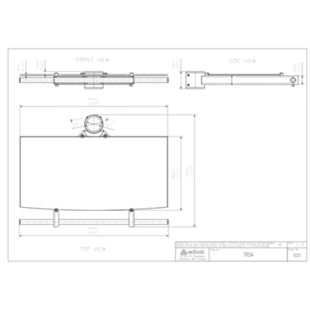EDBAK , TRS4c-B Glass Shelf with Handle , Black