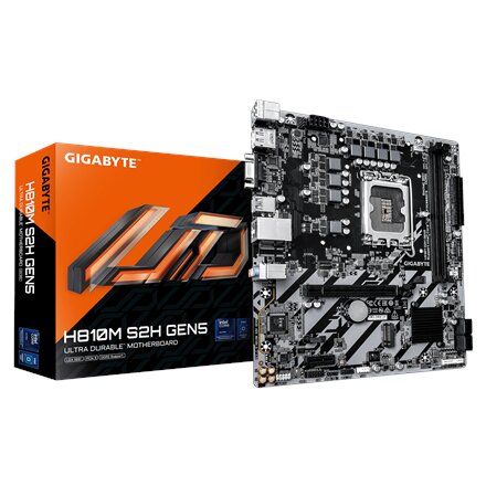 Gigabyte H810M S2H GEN5 , Processor family Intel , Processor socket LGA1851 , DDR5 , Supported hard disk drive interfaces SATA, M.2 , Number of SATA connectors 4