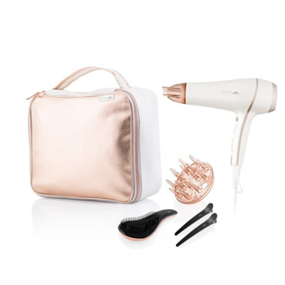 ETA , Hair Dryer , ETA732090010 Fenite gift set , 2400 W , Number of temperature settings 3 , Ionic function , Diffuser nozzle , White/Pink