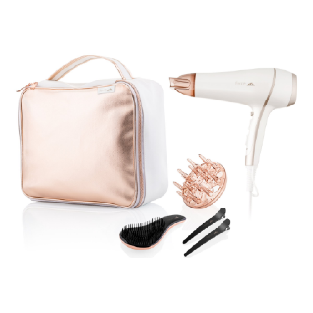 ETA , Hair Dryer , ETA732090010 Fenite gift set , 2400 W , Number of temperature settings 3 , Ionic function , Diffuser nozzle , White/Pink