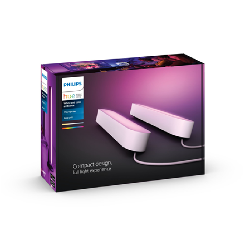 Philips Hue Play WCA Lightbar Base, Twin pack, White,42 W,2000-6500 Hue White Colour Ambiance