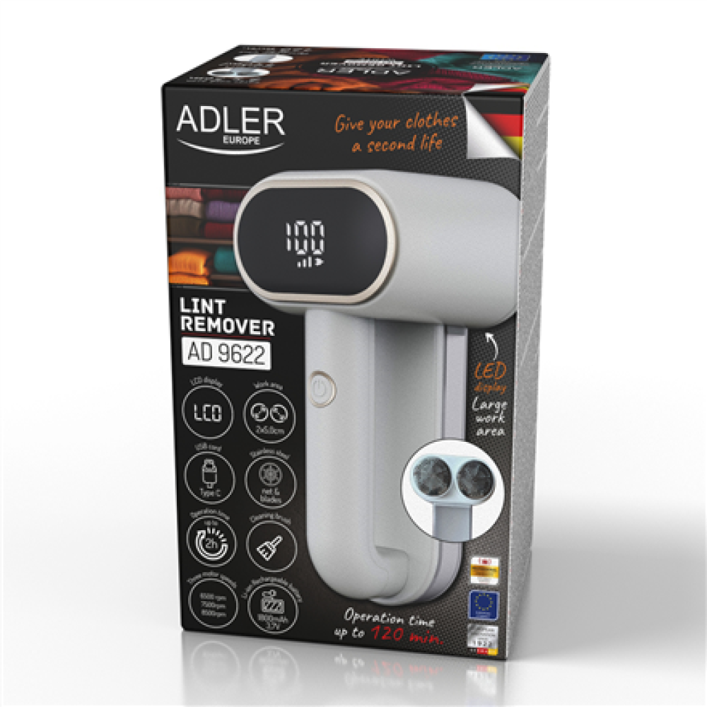 Adler , Lint remover , AD 9622 , White , Rechargeable battery , 10 W
