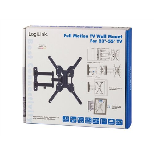 Logilink BP0016 TV Wall mount, 23-55, tilt +15°-15°,swievel +-90°, 395mm , Logilink