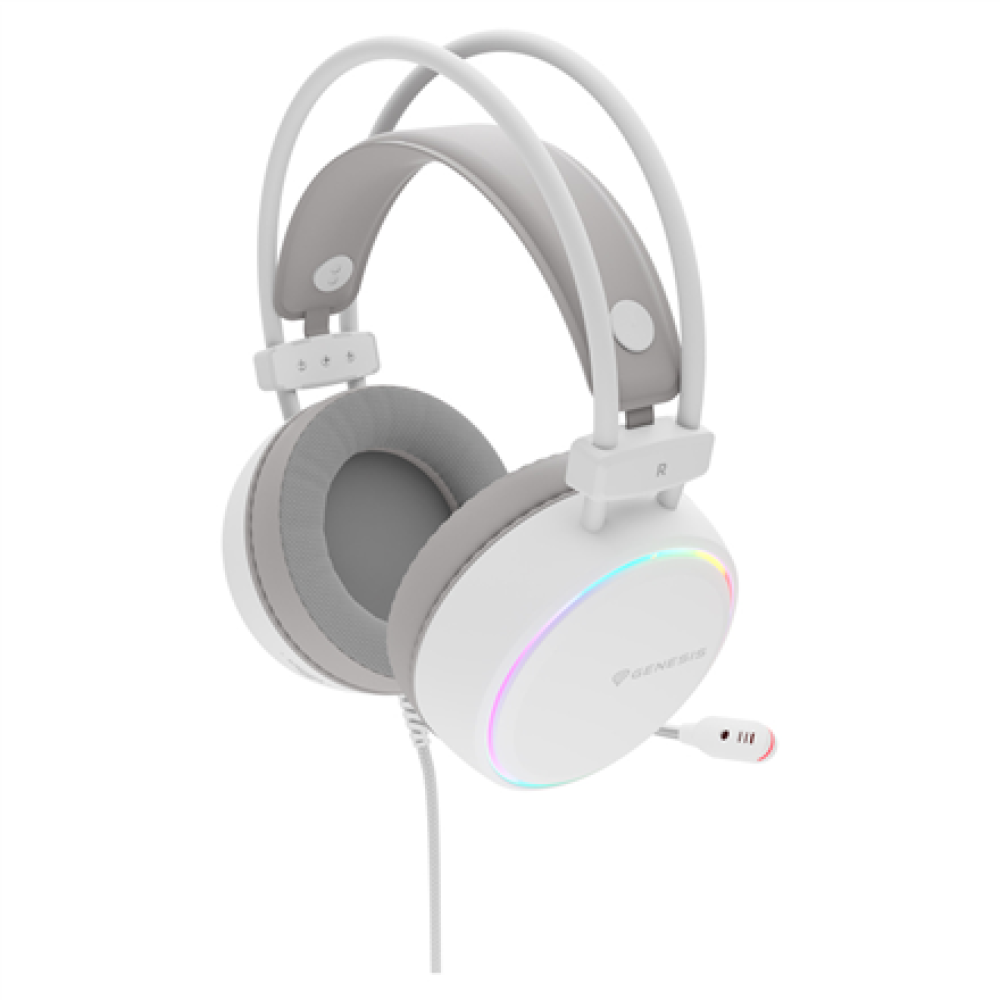 Genesis RGB Gaming Headset , Neon 613 G2 , Wired , Over-ear , Microphone , White
