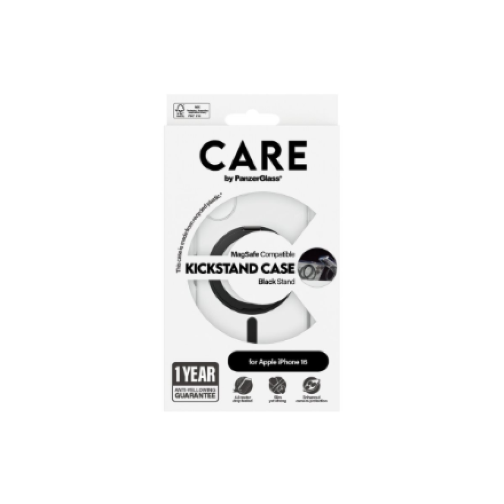 CARE Feature Case , Back cover , Apple , iPhone 16 , Recycled plastic , Transparent , MagSafe