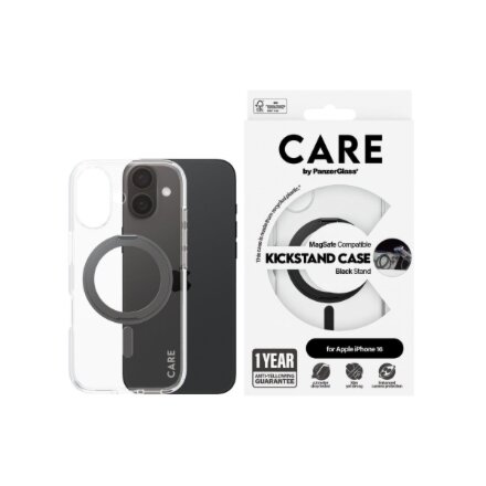 CARE Feature Case , Back cover , Apple , iPhone 16 , Recycled plastic , Transparent , MagSafe