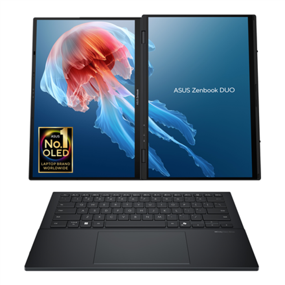 Asus , Zenbook Duo UX8406CA-QL287W , Inkwell Gray , 14 , OLED , Touchscreen , FHD , 1920 x 1200 pixels , Intel Core Ultra 7 , 255H , 16 GB , LPDDR5X , Solid-state drive capacity 1000 GB , Intel Arc Graphics , Windows 11 Home , 802.11be , Bluetooth version