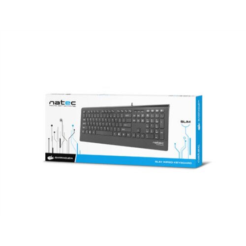 Natec Keyboard, Barracuda, US Layout, Slim , Natec , Keyboard , Barracuda , Standard , Wired , US , Black