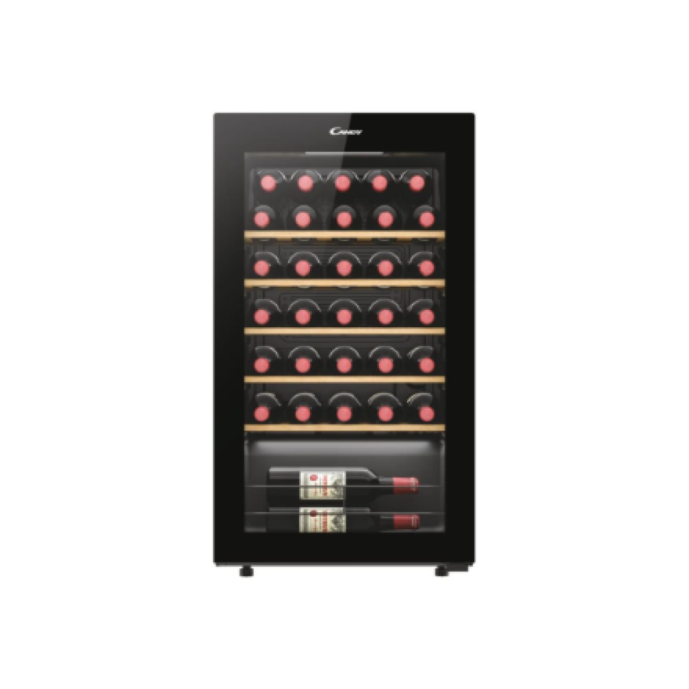 Candy Wine Cooler , 438063 , Energy efficiency class G , Free standing , Bottles capacity 34 , Black
