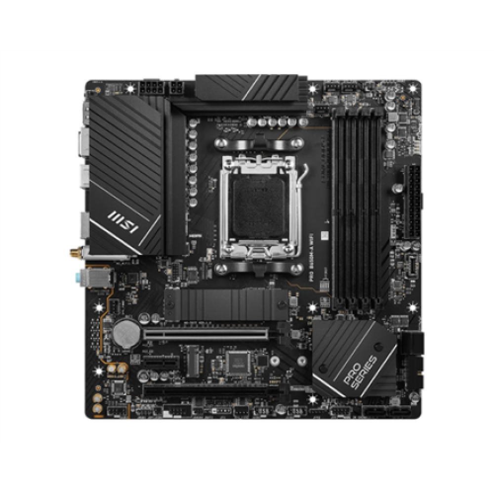 MSI , PRO B650M-A WIFI , Processor family AMD , Processor socket AM5 , DDR5 DIMM , Memory slots 4 , Supported hard disk drive interfaces SATA, M.2 , Number of SATA connectors 4 , Chipset AMD B650 , mATX