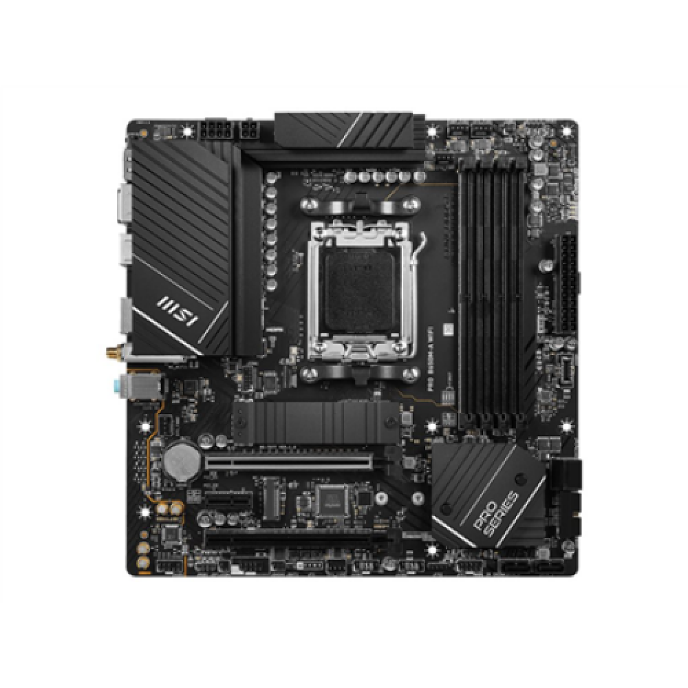 MSI , PRO B650M-A WIFI , Processor family AMD , Processor socket AM5 , DDR5 DIMM , Memory slots 4 , Supported hard disk drive interfaces SATA, M.2 , Number of SATA connectors 4 , Chipset AMD B650 , mATX