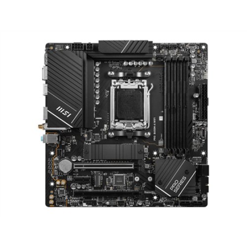 MSI , PRO B650M-A WIFI , Processor family AMD , Processor socket AM5 , DDR5 DIMM , Memory slots 4 , Supported hard disk drive interfaces SATA, M.2 , Number of SATA connectors 4 , Chipset AMD B650 , mATX