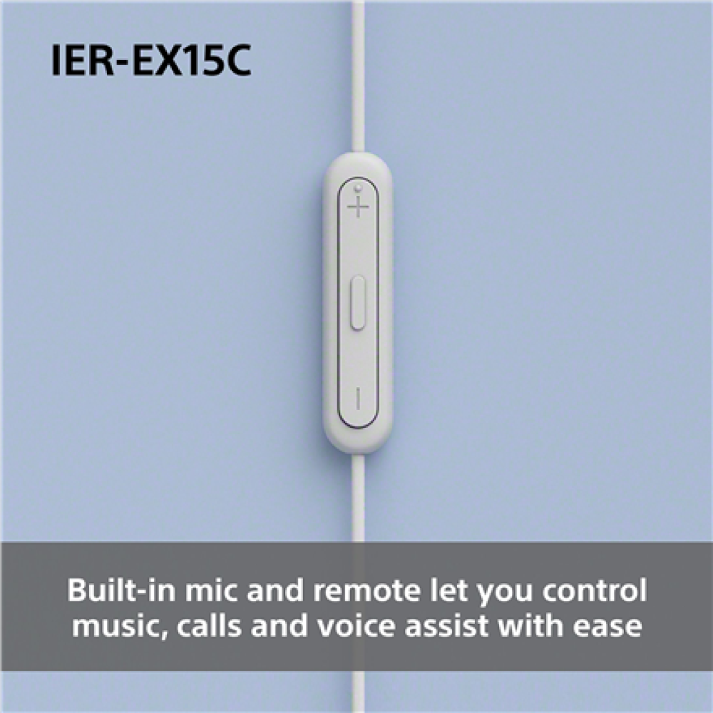 Sony Earbuds , IER‑EX15C , Wired , In-ear , Microphone , White
