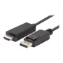 Lanberg , DisplayPort to HDMI Cable , CA-DPHD-11CC-0030-BK , DisplayPort Male , HDMI Male , DP to HDMI , 3 m