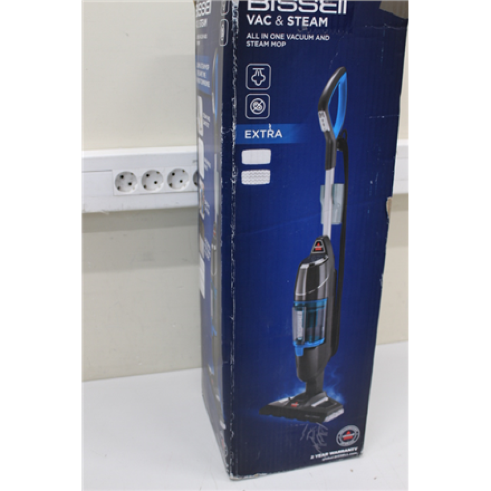 SALE OUT. Bissell Vac&Steam Steam Cleaner , Bissell , Vacuum and steam cleaner , Vac & Steam , Power 1600 W , Steam pressure Not Applicable. Works with Flash Heater Technology bar , Water tank capacity 0.4 L , Blue/Titanium , DAMAGED PACKAGING,USE