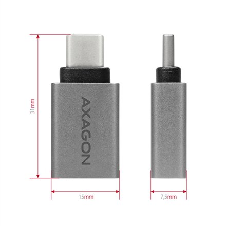 AXAGON Adapter into the USB-C port with USB Type A female output , RUCM-AFA