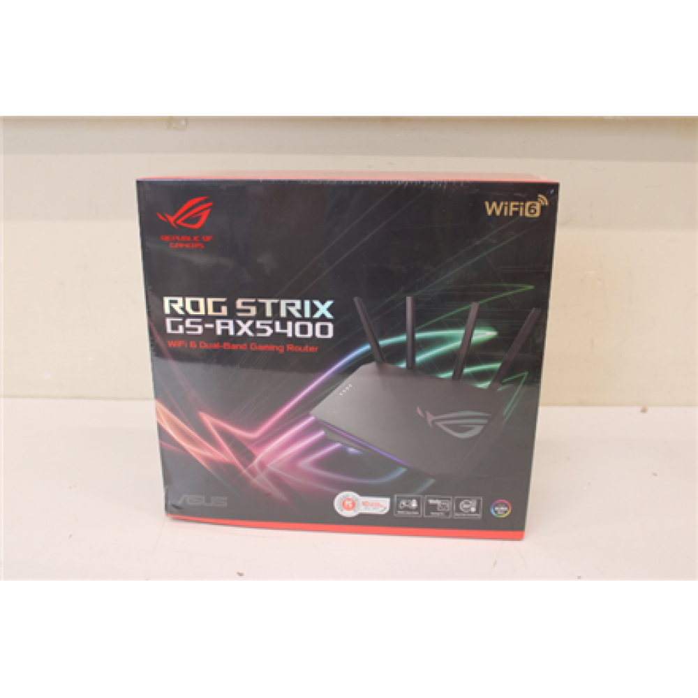 SALE OUT. Asus GS-AX5400 ROG STRIX Wireless Router,WiFi 6 Dual Band Gaming, EU+Uk plug , ROG STRIX GS-AX5400 , 802.11ax , 5400 Mbit/s , Ethernet LAN (RJ-45) ports 4 , Mesh Support Yes , MU-MiMO Yes , Antenna type 4xExternal , 1 , DAMAGED PACKAGING