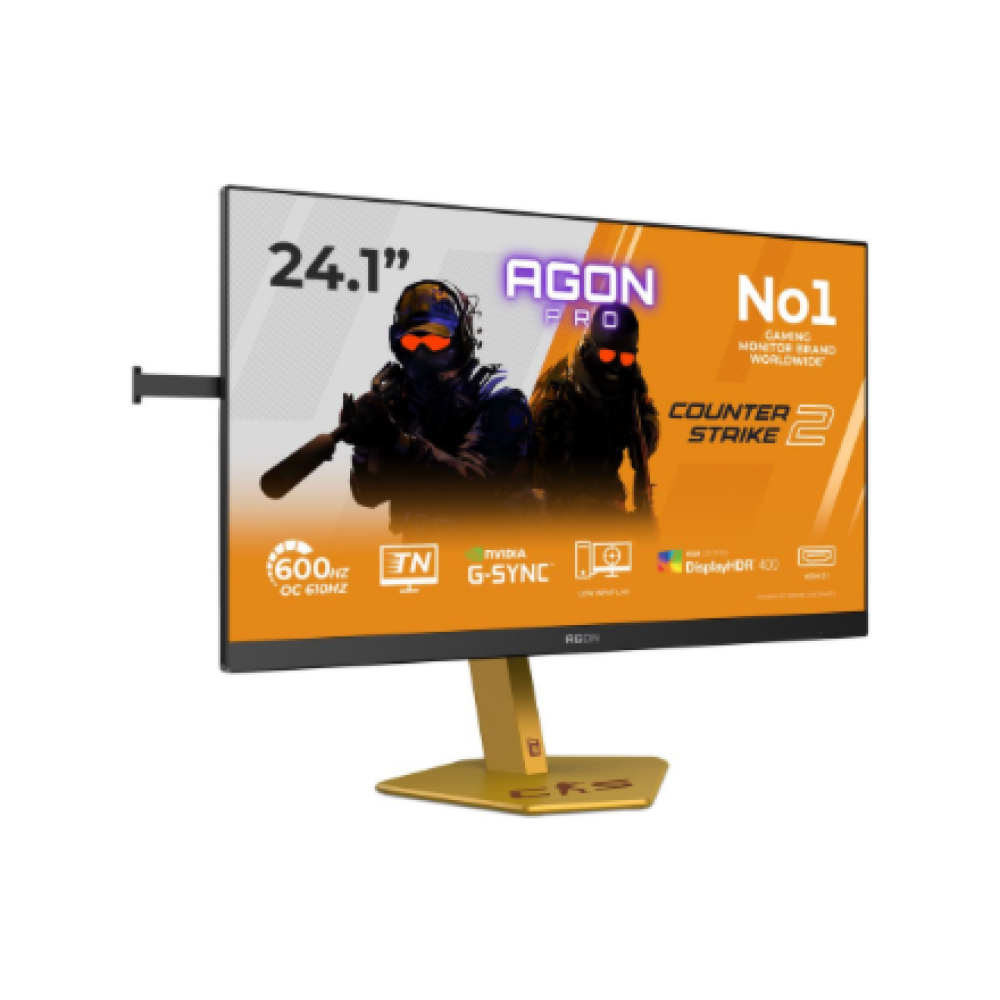 AOC CS24A , 24 , TN , FHD , 16:9 , 610 Hz , 0.5 ms , 1920 x 1080 pixels , 500 cd/m² , HDMI ports quantity 2 , Black/Orange