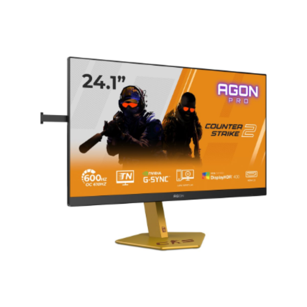 AOC CS24A , 24 , TN , FHD , 16:9 , 610 Hz , 0.5 ms , 1920 x 1080 pixels , 500 cd/m² , HDMI ports quantity 2 , Black/Orange