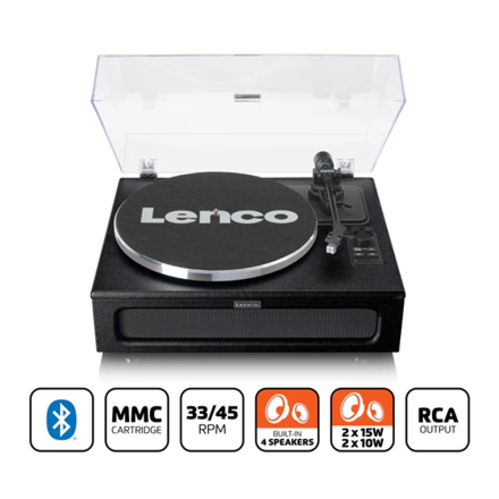 Lenco , Record Player with 4 built-in speakers , LS-430BK , Bluetooth , Speakers