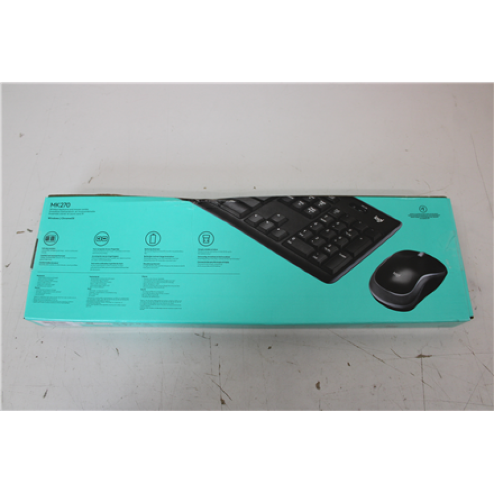 SALE OUT. Logitech MK270 Wireless Keyboard and Mouse Combo, Black , Logitech MK270 , Keyboard and Mouse Set , Wireless , US , DAMAGED PACKAGING , Black