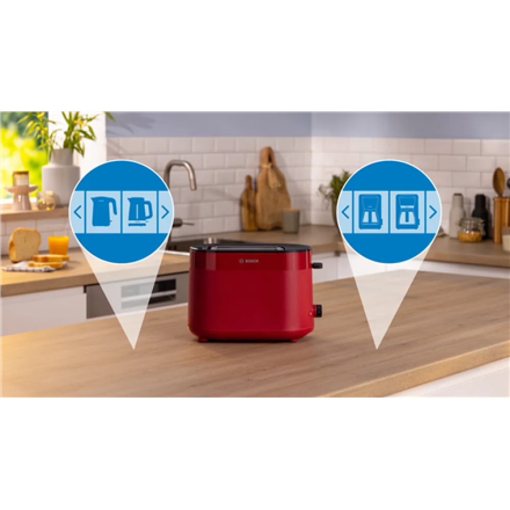 Bosch Compact Toaster , TAT2M124 MyMoment , Power 950 W , Number of slots 2 , Housing material Plastic , Red