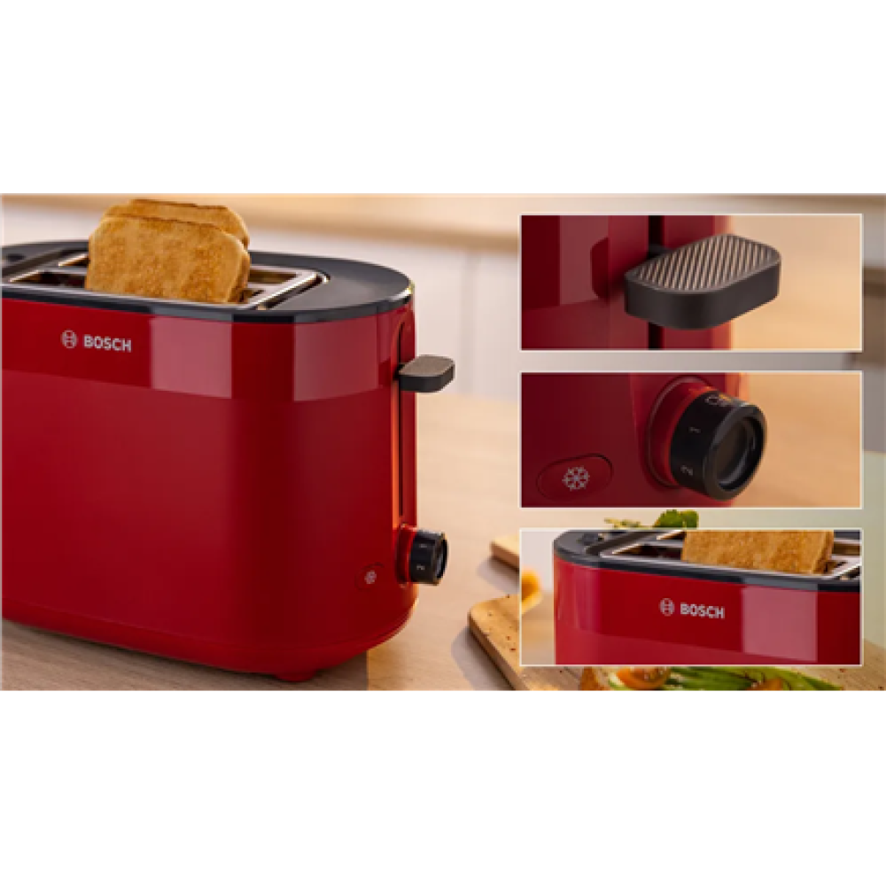 Bosch Compact Toaster , TAT2M124 MyMoment , Power 950 W , Number of slots 2 , Housing material Plastic , Red