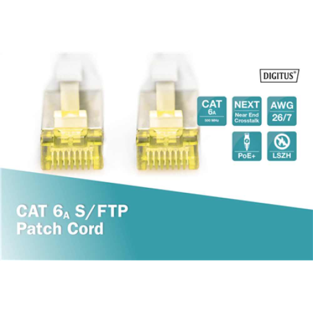 Digitus Patch Cord CAT 6A S-FTP, Cu, LSZH AWG 26/7, 0.5 m