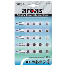 Arcas , AG Set 4xAG1, 4xAG3, 4xAG4, 4xAG10, 4xAG13 , Alkaline Buttoncell , 20 pc(s)