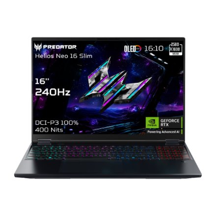 Acer , Predator Helios Neo 16S AI PHN16S-71-7556 , Abyssal Black , 16 , OLED , WQXGA , 2560 x 1600 pixels , Intel Core Ultra 7 , 255HX , 16 GB , DDR5 , Solid-state drive capacity 1000 GB , NVIDIA GeForce RTX 5060 , GDDR7 , 8 GB , Windows 11 Home , 802.11a