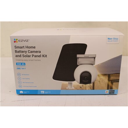 SALE OUT. Ezviz CS-EB8 4G IP Camera + CS-CMT-Solar Panel-E bundle Kit , EZVIZ 4G IP Camera + CS-CMT-Solar Panel-E bundle Kit , CS-EB8 , 33 month(s) , Dome , 3 MP , 4mm , IP65 , H.264/H.265 , NO ORIGINAL PACKAGING, SCRATCHES ON TOP