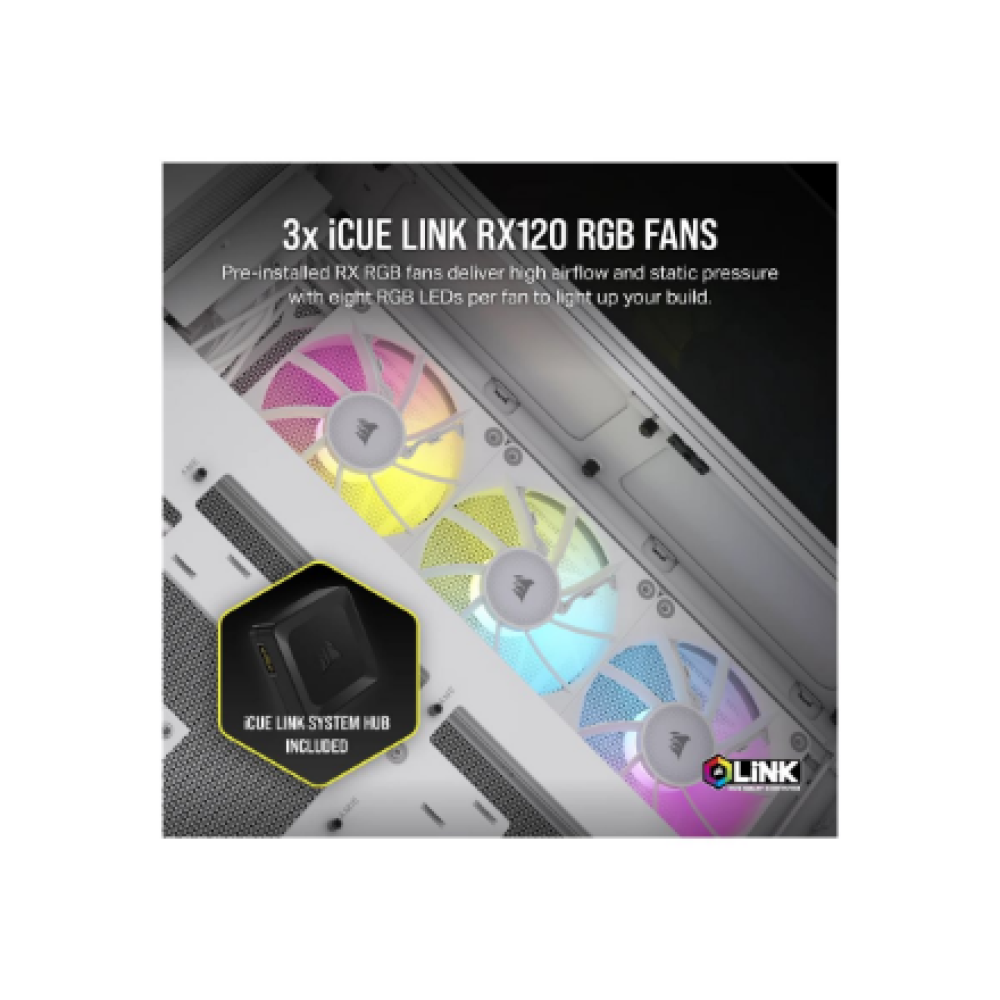 Corsair Dual Chamber PC Case , iCUE LINK 6500X RGB , White , Mid Tower , Power supply included No , ATX