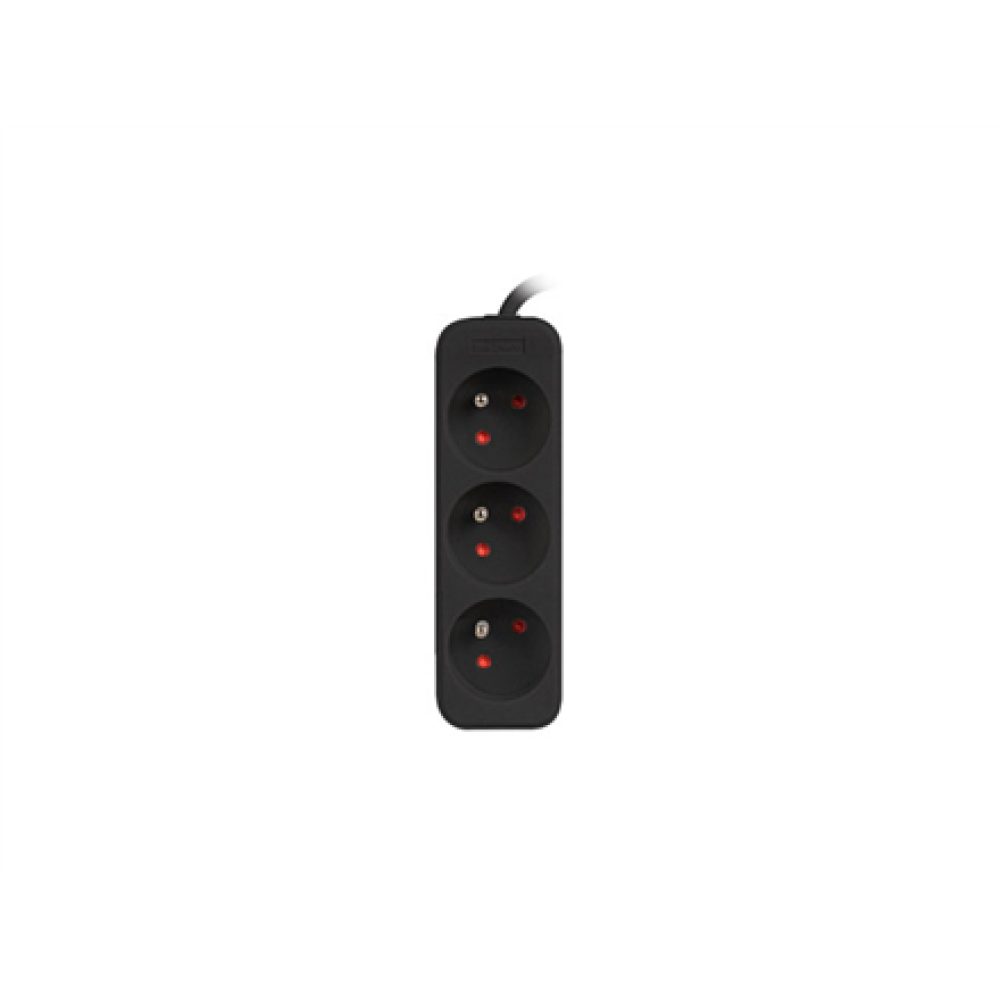 Lanberg Cable Power Strip, 3X French Outlets Quality-Grade Copper, 3 m , PS0-03E-0300-BK