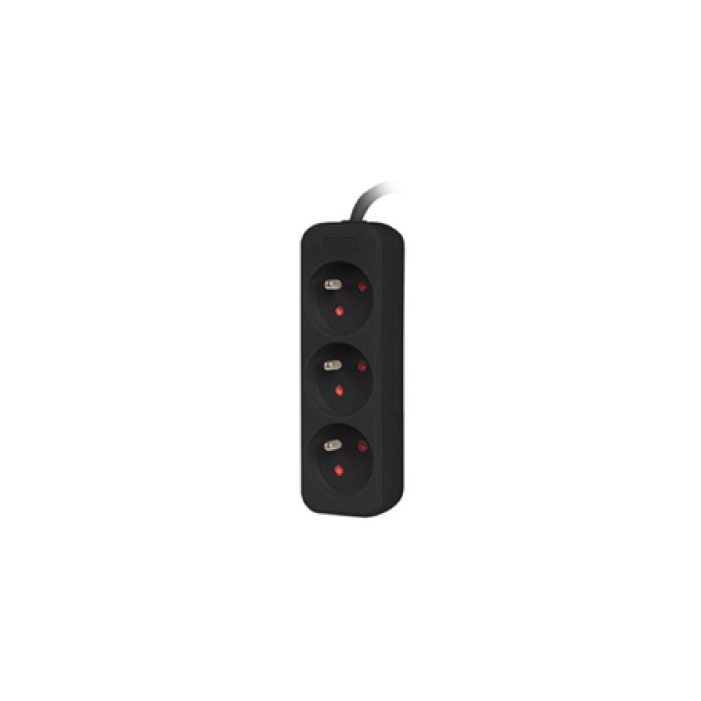 Lanberg Cable Power Strip, 3X French Outlets Quality-Grade Copper, 3 m , PS0-03E-0300-BK