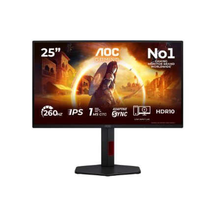 AOC , 25G4ZR , 25 , Fast IPS , FHD , 16:9 , 240 Hz , 0.5 ms , 1920 x 1080 pixels , 300 cd/m² , HDMI ports quantity 2 , Black