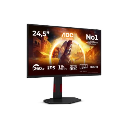 AOC , 25G4ZR , 25 , Fast IPS , FHD , 16:9 , 240 Hz , 0.5 ms , 1920 x 1080 pixels , 300 cd/m² , HDMI ports quantity 2 , Black