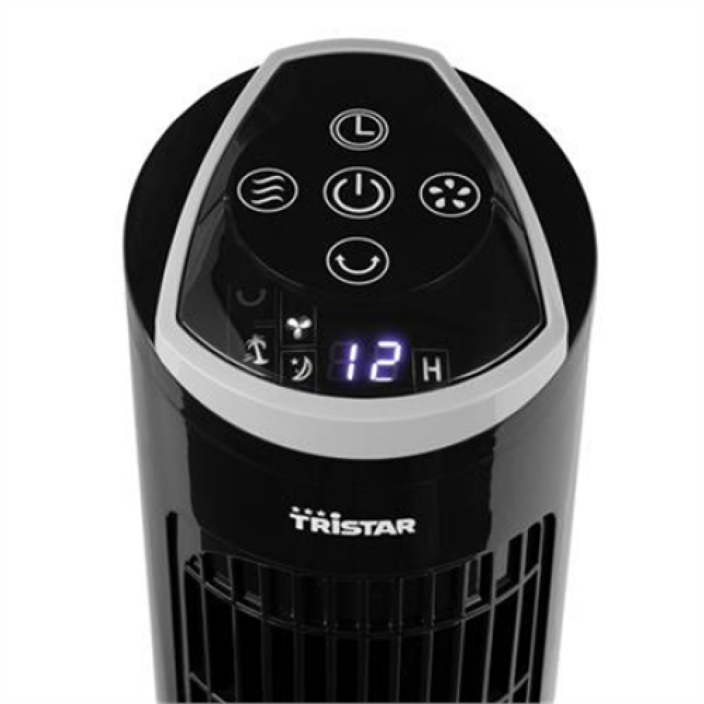 Tristar , VE-5865 , Tower Fan , Black , Diameter 24 cm , Number of speeds 3 , Oscillation , 40 W , Remote control