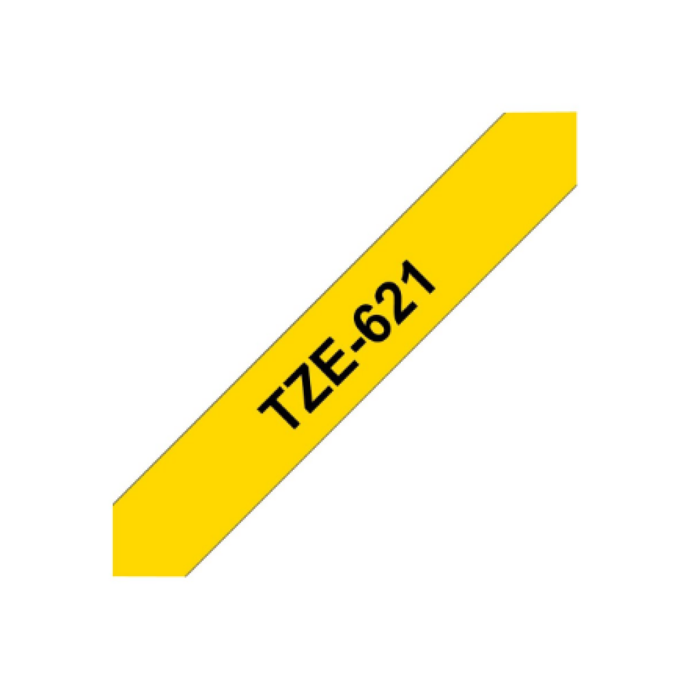 Brother , TZe-621 Laminated Tape , Black on Yellow , TZe , 8 m , 9 cm