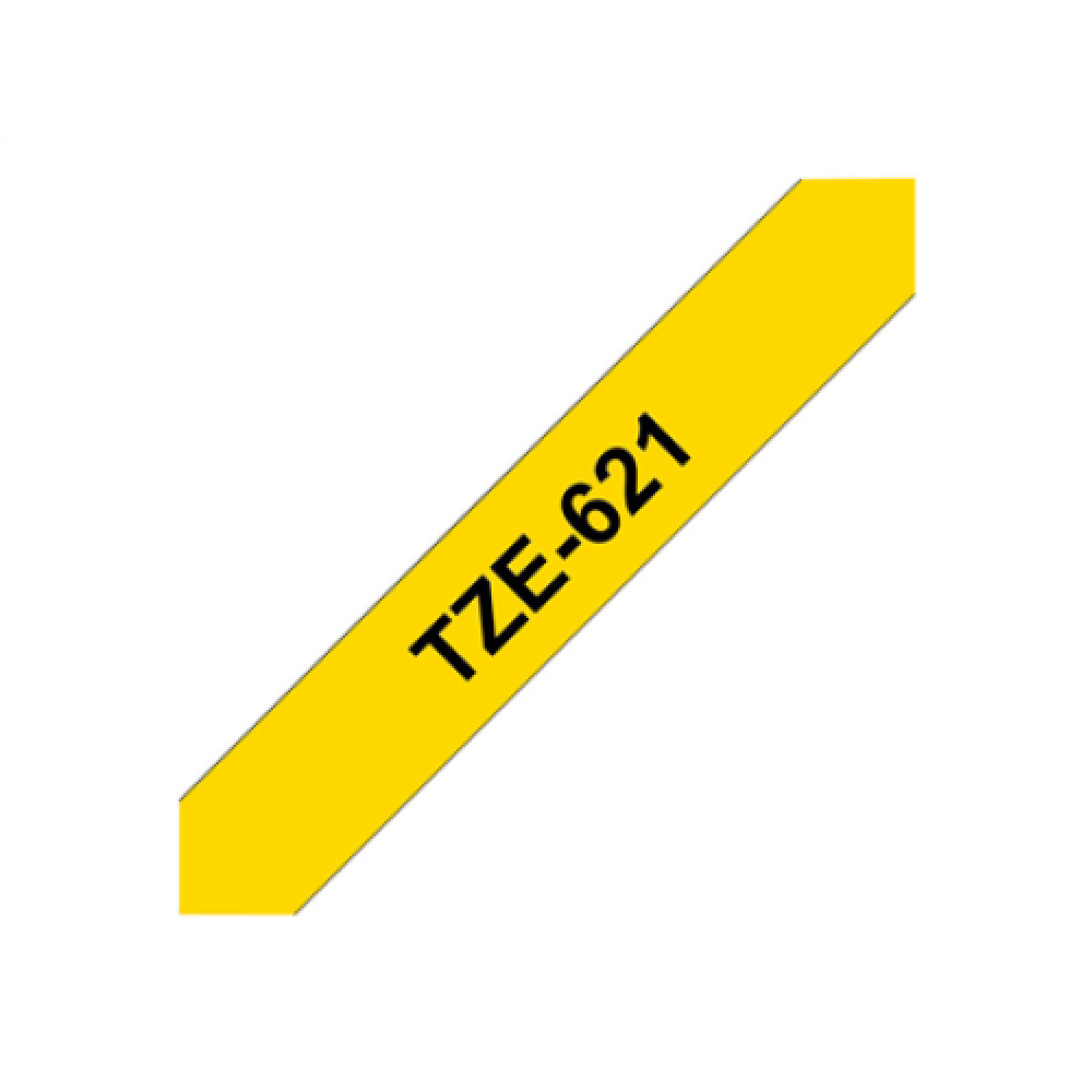Brother , TZe-621 Laminated Tape , Black on Yellow , TZe , 8 m , 9 cm